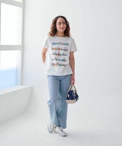 CARA O CRUZ / キャラ・オ・クルス その他パンツ | 洗える 後ろウエストゴム ヒッコリーのワイドパンツ | 詳細9