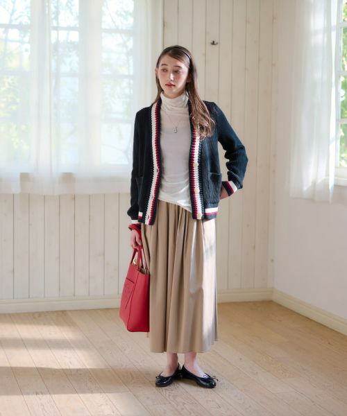 CARA O CRUZ / キャラ・オ・クルス カーディガン・ボレロ | 洗える 配色ラインカーディガン | 詳細14