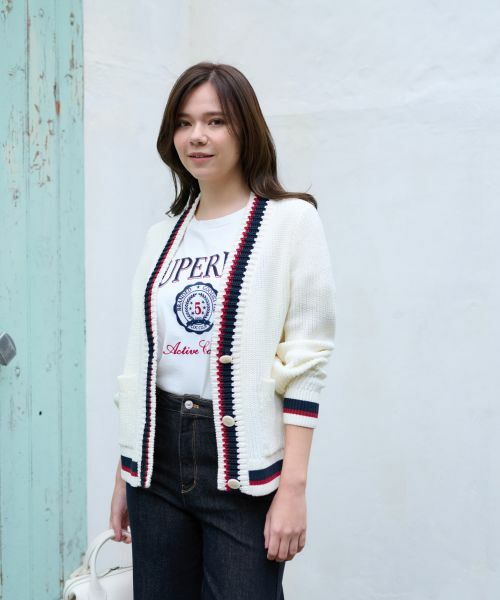 CARA O CRUZ / キャラ・オ・クルス カーディガン・ボレロ | 洗える 配色ラインカーディガン | 詳細7