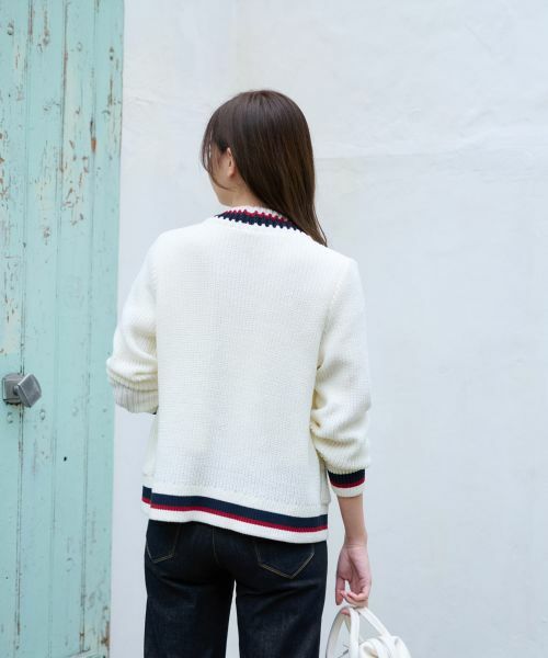 CARA O CRUZ / キャラ・オ・クルス カーディガン・ボレロ | 洗える 配色ラインカーディガン | 詳細9
