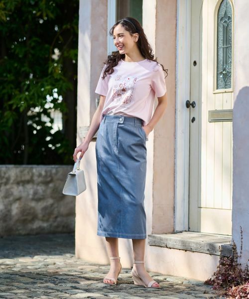 CARA O CRUZ / キャラ・オ・クルス ミニ・ひざ丈スカート | 洗える 後ろウエストゴムのタイトスカート | 詳細20