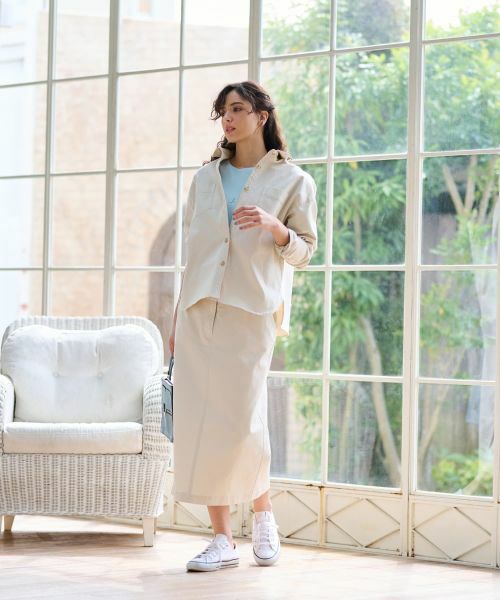 CARA O CRUZ / キャラ・オ・クルス ミニ・ひざ丈スカート | 洗える 後ろウエストゴムのタイトスカート | 詳細24