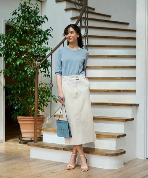 CARA O CRUZ / キャラ・オ・クルス ミニ・ひざ丈スカート | 洗える 後ろウエストゴムのタイトスカート | 詳細28