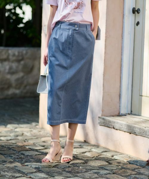 CARA O CRUZ / キャラ・オ・クルス ミニ・ひざ丈スカート | 洗える 後ろウエストゴムのタイトスカート | 詳細5