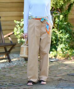 CARA O CRUZ / キャラ・オ・クルス その他パンツ | 洗える ウエスト伸縮タックパンツ