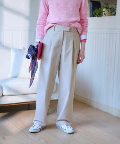 CARA O CRUZ / キャラ・オ・クルス その他パンツ | 洗える ウエスト伸縮タックパンツ