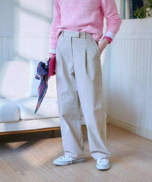 CARA O CRUZ / キャラ・オ・クルス その他パンツ | 洗える ウエスト伸縮タックパンツ | 詳細6