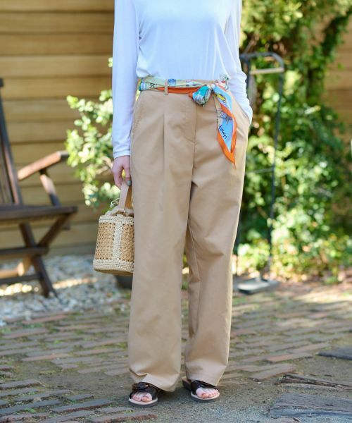 CARA O CRUZ / キャラ・オ・クルス その他パンツ | 洗える ウエスト伸縮タックパンツ | 詳細8