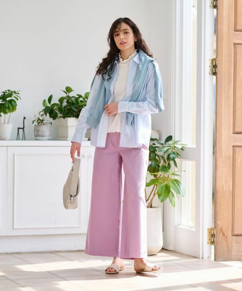 CARA O CRUZ / キャラ・オ・クルス その他パンツ | 洗える 後ろウエストゴム ワイドパンツ【セットアップ】 | 詳細19