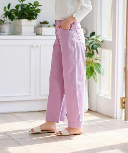 CARA O CRUZ / キャラ・オ・クルス その他パンツ | 洗える 後ろウエストゴム ワイドパンツ【セットアップ】 | 詳細2
