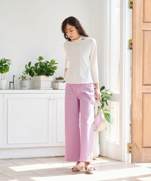 CARA O CRUZ / キャラ・オ・クルス その他パンツ | 洗える 後ろウエストゴム ワイドパンツ【セットアップ】 | 詳細21