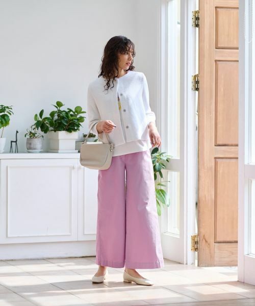 CARA O CRUZ / キャラ・オ・クルス その他パンツ | 洗える 後ろウエストゴム ワイドパンツ【セットアップ】 | 詳細22