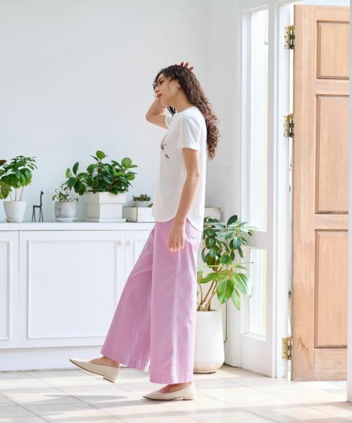 CARA O CRUZ / キャラ・オ・クルス その他パンツ | 洗える 後ろウエストゴム ワイドパンツ【セットアップ】 | 詳細25