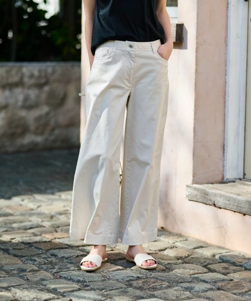 CARA O CRUZ / キャラ・オ・クルス その他パンツ | 洗える 後ろウエストゴム ワイドパンツ【セットアップ】 | 詳細4