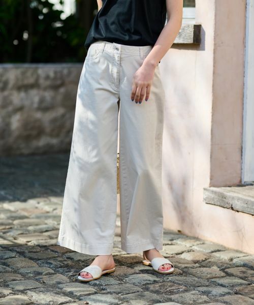 CARA O CRUZ / キャラ・オ・クルス その他パンツ | 洗える 後ろウエストゴム ワイドパンツ【セットアップ】 | 詳細5