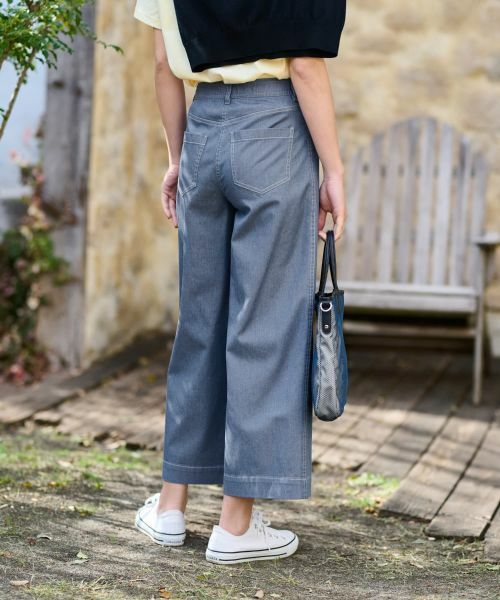 CARA O CRUZ / キャラ・オ・クルス その他パンツ | 洗える 後ろウエストゴム ワイドパンツ【セットアップ】 | 詳細9
