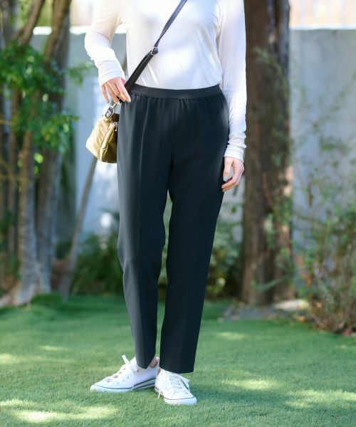 CARA O CRUZ / キャラ・オ・クルス その他パンツ | 洗える ウエストゴムセンターブレスパンツ | 詳細1