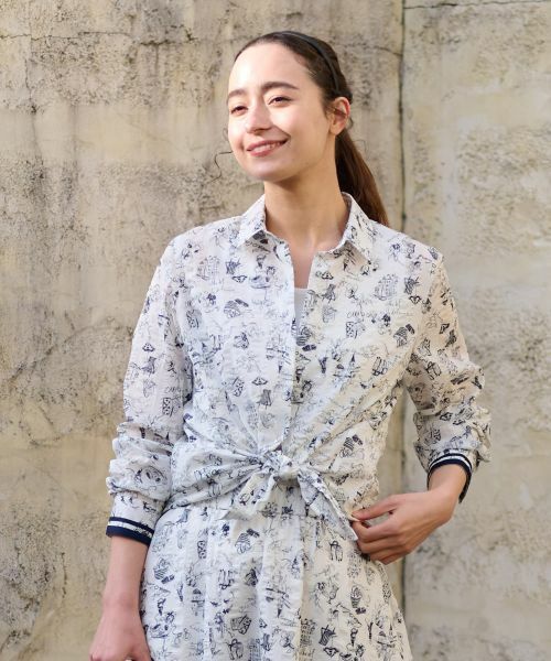 CARA O CRUZ / キャラ・オ・クルス シャツ・ブラウス | プリントブラウス【35th】【産地ナブル】【セットアップ】 | 詳細1