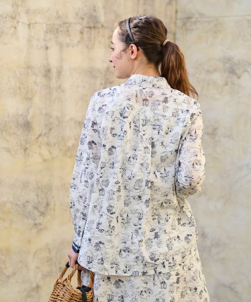 CARA O CRUZ / キャラ・オ・クルス シャツ・ブラウス | プリントブラウス【35th】【産地ナブル】【セットアップ】 | 詳細5