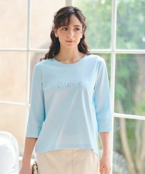 CARA O CRUZ / キャラ・オ・クルス Tシャツ | 洗える  スパンコール刺繍Tシャツ【接触冷感】 | 詳細3