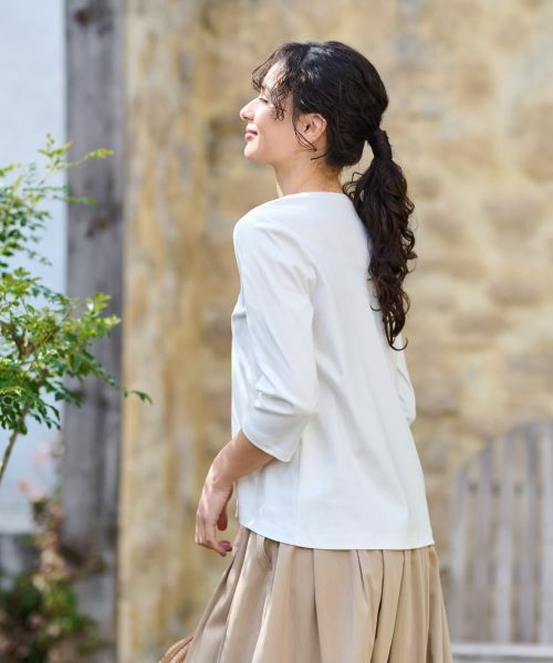 CARA O CRUZ / キャラ・オ・クルス Tシャツ | 洗える  スパンコール刺繍Tシャツ【接触冷感】 | 詳細6