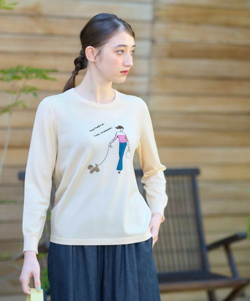 CARA O CRUZ / キャラ・オ・クルス ニット・セーター | 洗える ガールモチーフニット【CoC by CARA O CRUZ】 | 詳細1