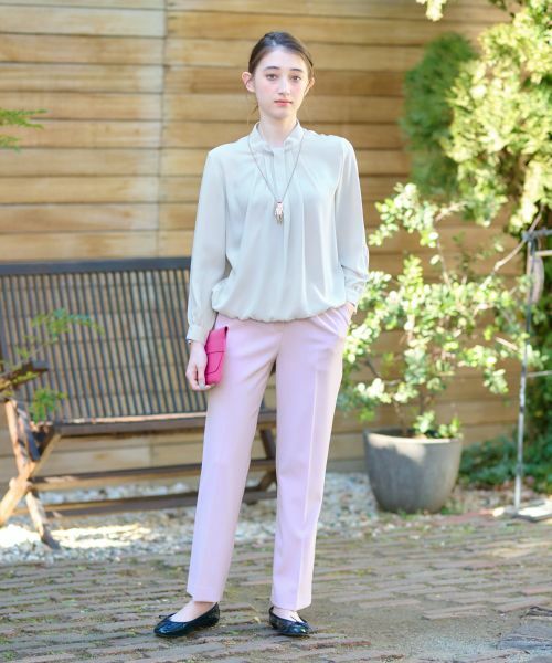 CARA O CRUZ / キャラ・オ・クルス その他パンツ | 洗える 後ろウエストゴムのセンタープレスパンツ | 詳細17