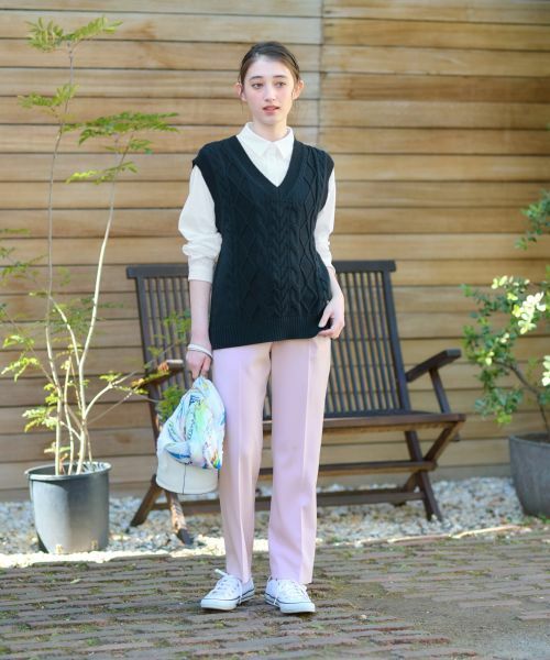 CARA O CRUZ / キャラ・オ・クルス その他パンツ | 洗える 後ろウエストゴムのセンタープレスパンツ | 詳細21