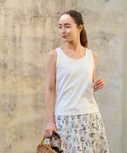 CARA O CRUZ / キャラ・オ・クルス カットソー | 洗える ラインストーンロゴのタンクトップ | 詳細3