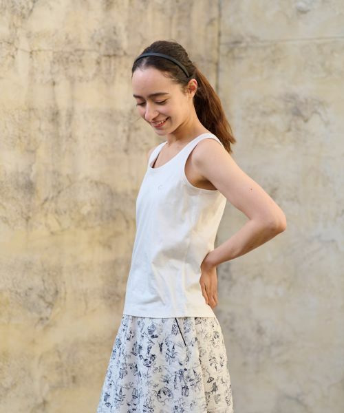 CARA O CRUZ / キャラ・オ・クルス カットソー | 洗える ラインストーンロゴのタンクトップ | 詳細5