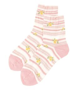 CARA O CRUZ / キャラ・オ・クルス ソックス | フラワー×ボーダー ショートソックス