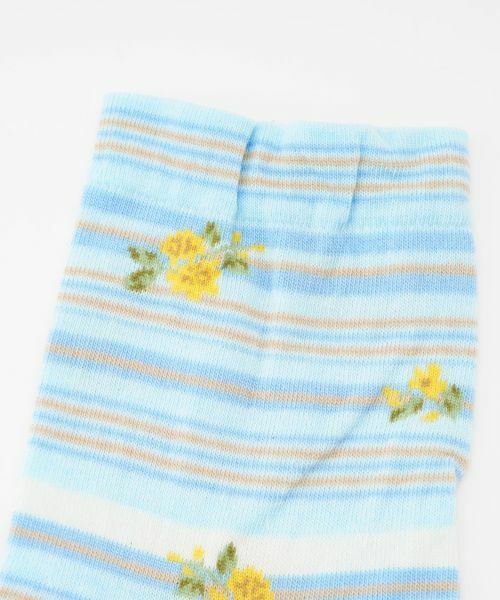 CARA O CRUZ / キャラ・オ・クルス ソックス | フラワー×ボーダー ショートソックス | 詳細4