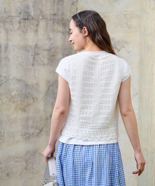 CARA O CRUZ / キャラ・オ・クルス テーラードジャケット | かぎ針風ニットベスト | 詳細10