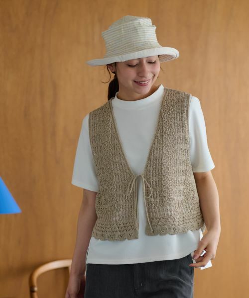 CARA O CRUZ / キャラ・オ・クルス テーラードジャケット | かぎ針風ニットベスト | 詳細3