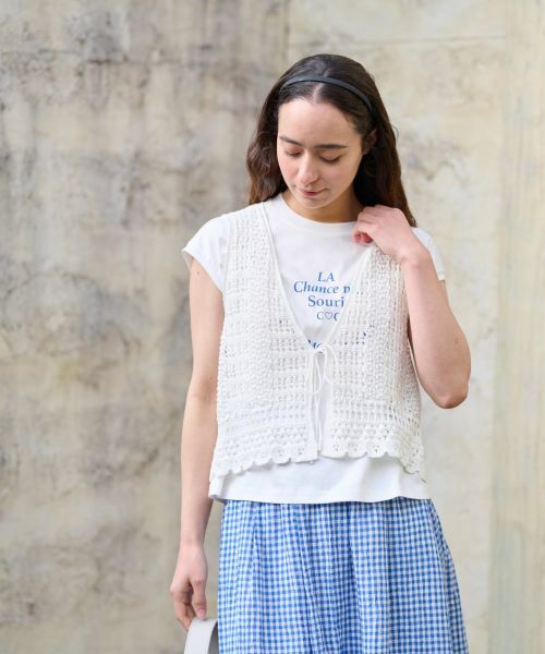 CARA O CRUZ / キャラ・オ・クルス テーラードジャケット | かぎ針風ニットベスト | 詳細5