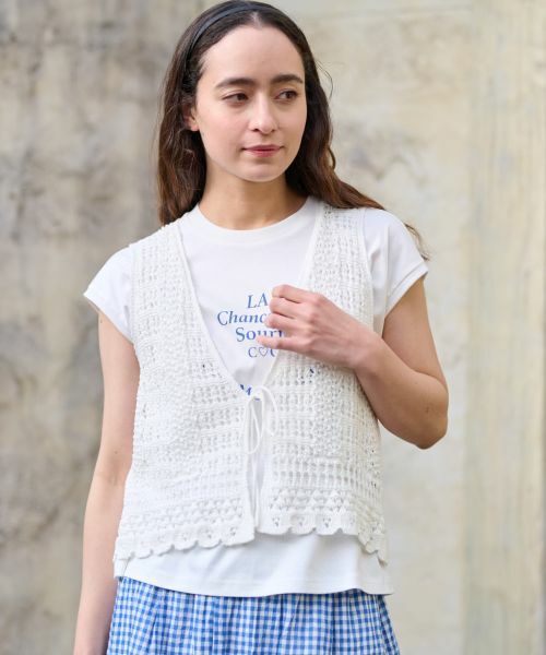 CARA O CRUZ / キャラ・オ・クルス テーラードジャケット | かぎ針風ニットベスト | 詳細7