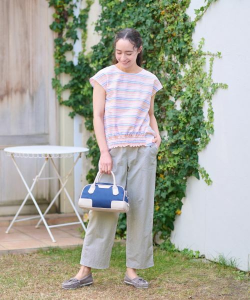 CARA O CRUZ / キャラ・オ・クルス シャツ・ブラウス | 洗える ボーダーの裾シャーリングブラウス【SOMELOS】【35th】 | 詳細10