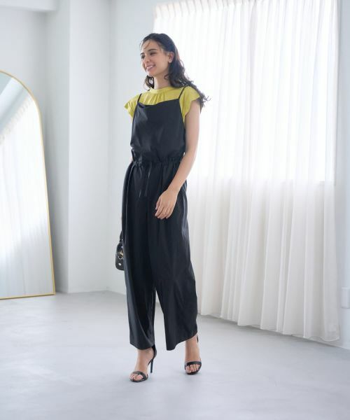 CARA O CRUZ / キャラ・オ・クルス その他パンツ | 【撥水】 洗えるサロペット【セットアップ】(ネイビー)