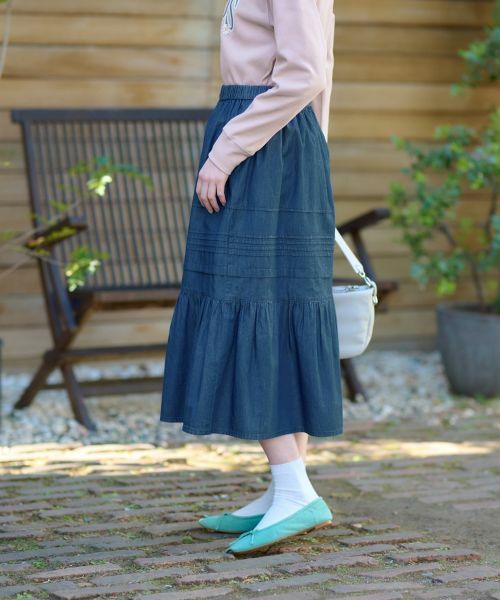 CARA O CRUZ / キャラ・オ・クルス ミニ・ひざ丈スカート | 洗える ティアードデニムスカート | 詳細2