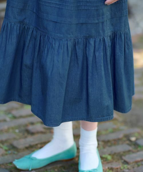 CARA O CRUZ / キャラ・オ・クルス ミニ・ひざ丈スカート | 洗える ティアードデニムスカート | 詳細9