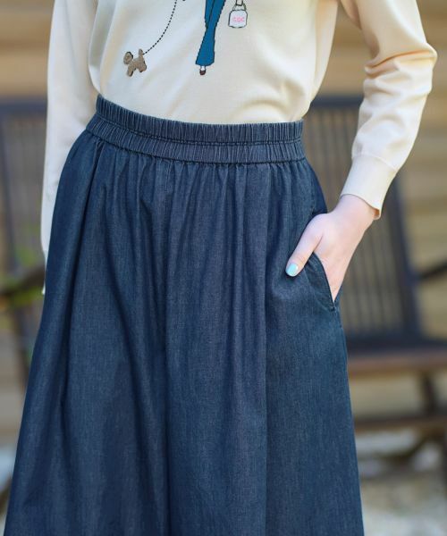 CARA O CRUZ / キャラ・オ・クルス その他パンツ | 洗える デニムワイドパンツ | 詳細12