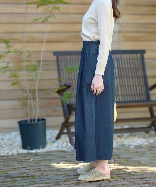 CARA O CRUZ / キャラ・オ・クルス その他パンツ | 洗える デニムワイドパンツ | 詳細3