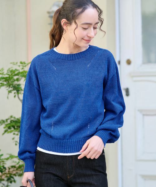 CARA O CRUZ / キャラ・オ・クルス ニット・セーター | 洗える シャリ感のあるカラーニット【ホールガーメント】 | 詳細1