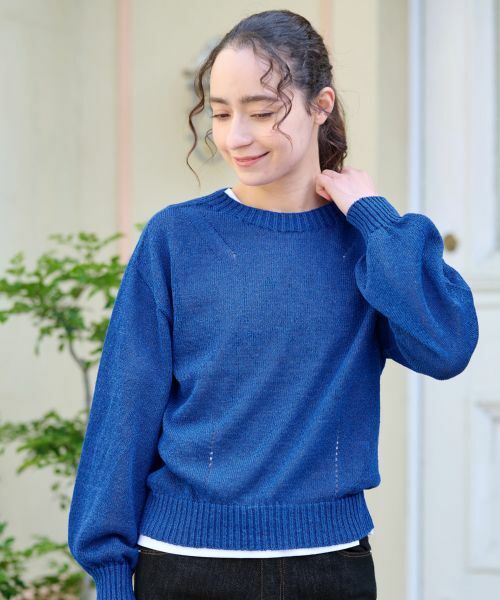 CARA O CRUZ / キャラ・オ・クルス ニット・セーター | 洗える シャリ感のあるカラーニット【ホールガーメント】 | 詳細3