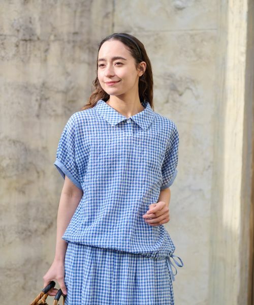 CARA O CRUZ / キャラ・オ・クルス シャツ・ブラウス | 洗える ギンガムチェックブラウス【セットアップ】 | 詳細12