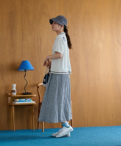 CARA O CRUZ / キャラ・オ・クルス ミニ・ひざ丈スカート | 洗える ウエストゴム ギンガムチェックスカート【セットアップ】 | 詳細11