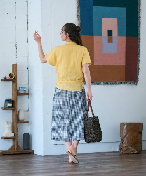 CARA O CRUZ / キャラ・オ・クルス ミニ・ひざ丈スカート | 洗える ウエストゴム ギンガムチェックスカート【セットアップ】 | 詳細18