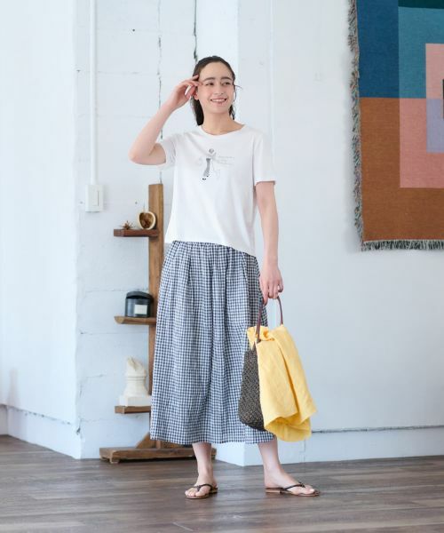 CARA O CRUZ / キャラ・オ・クルス ミニ・ひざ丈スカート | 洗える ウエストゴム ギンガムチェックスカート【セットアップ】 | 詳細19