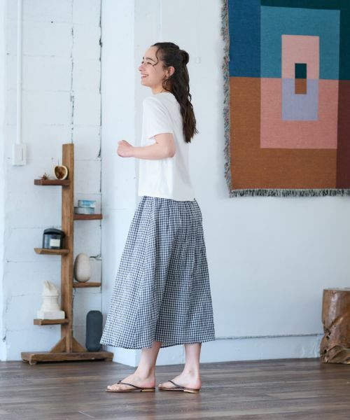 CARA O CRUZ / キャラ・オ・クルス ミニ・ひざ丈スカート | 洗える ウエストゴム ギンガムチェックスカート【セットアップ】 | 詳細20