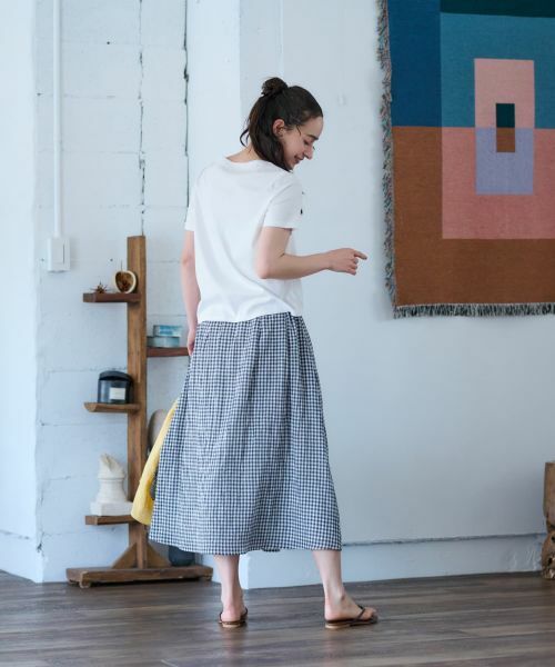 CARA O CRUZ / キャラ・オ・クルス ミニ・ひざ丈スカート | 洗える ウエストゴム ギンガムチェックスカート【セットアップ】 | 詳細21